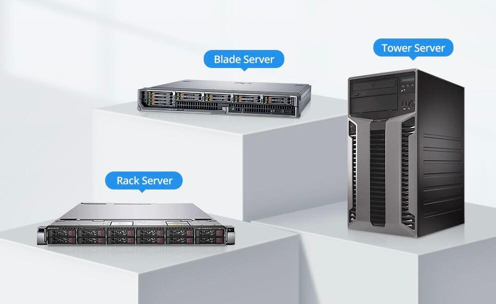 เครื่องคอมพิวเตอร์ Server ที่เรานิยมใช้งานในทุกวันนี้ มี 3 แบบ บางแบบจะใช้กับ Rack Server ได้