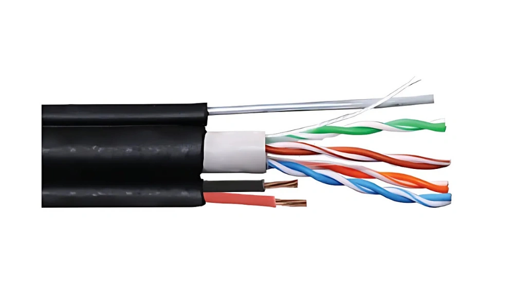 CAT5E UTP Cable Outdoor Dropwire 2power Double Jacket